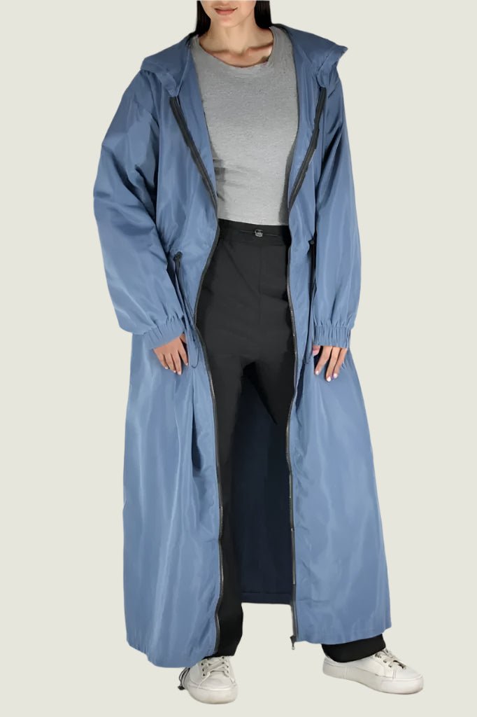 Long Hooded Windbreaker Coat Curve –  Lightweight Jacket