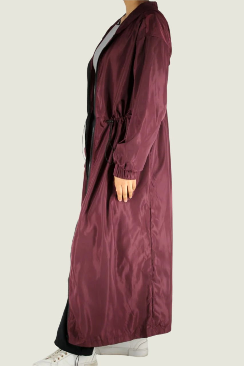 Long Hooded Windbreaker Coat Curve –  Lightweight Jacket
