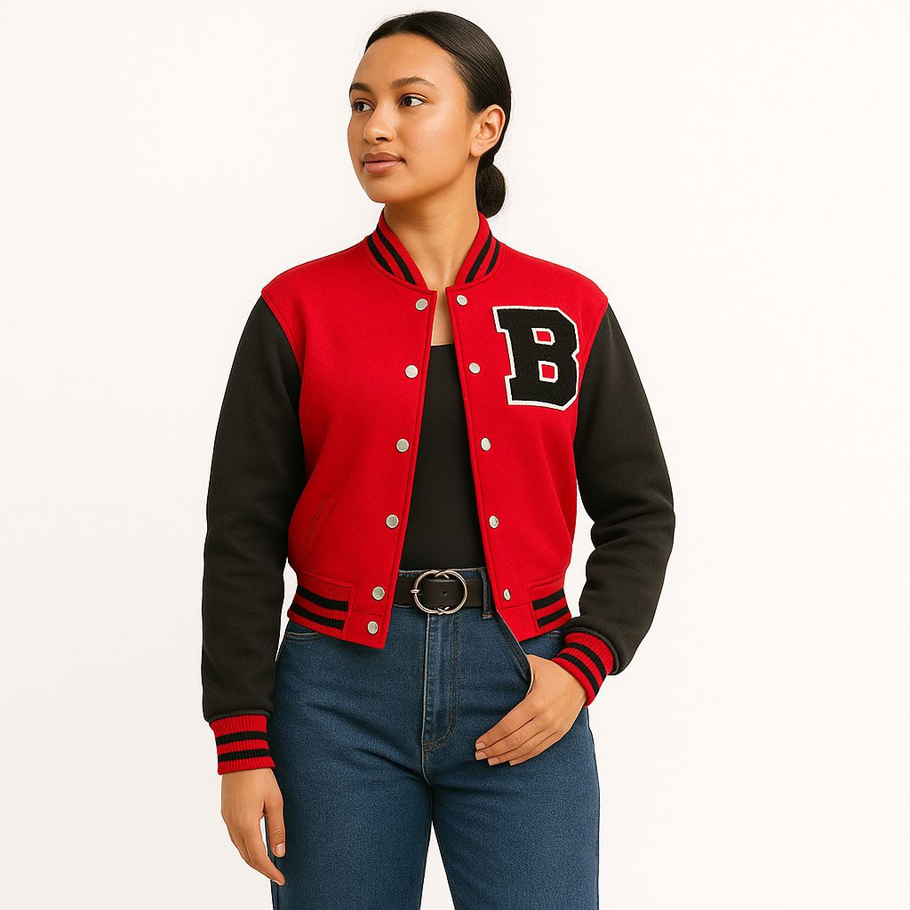 Cropped Baseball Alphabet Jacket