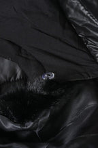 Shiny Puffer Jacket with Detachable Fur on Hood