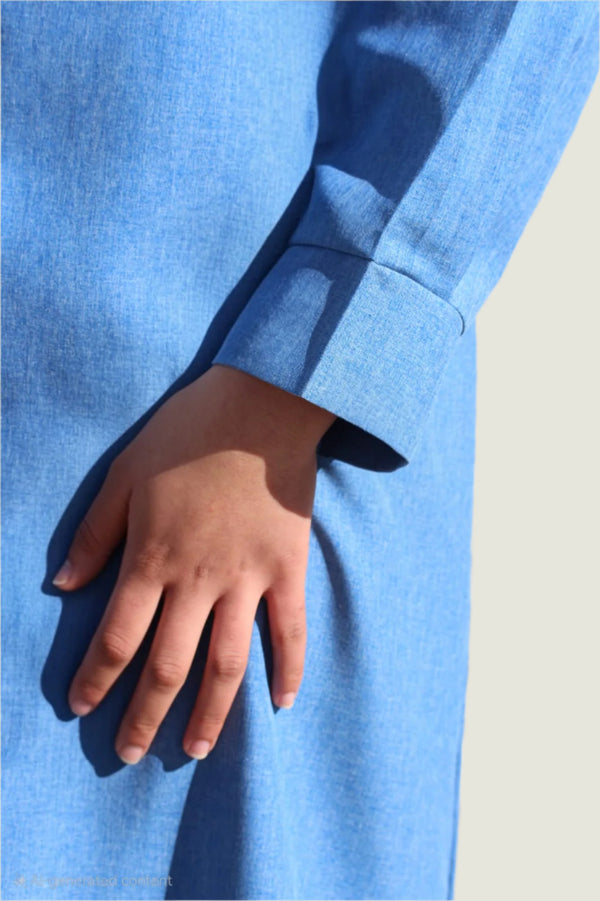 Oversized Denim Shirt Dress – Long Sleeve Casual Chic