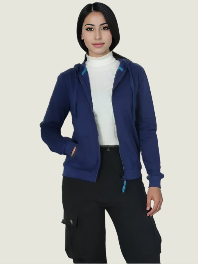 Classic Zip-up  Hoodie With Drawstring Hood