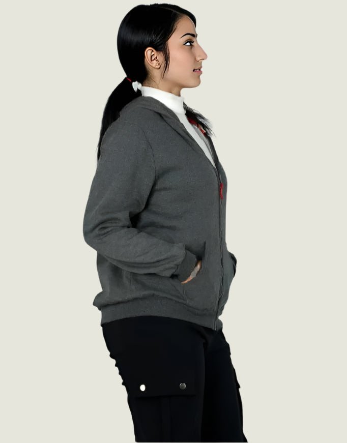 Classic Zip-up  Hoodie With Drawstring Hood