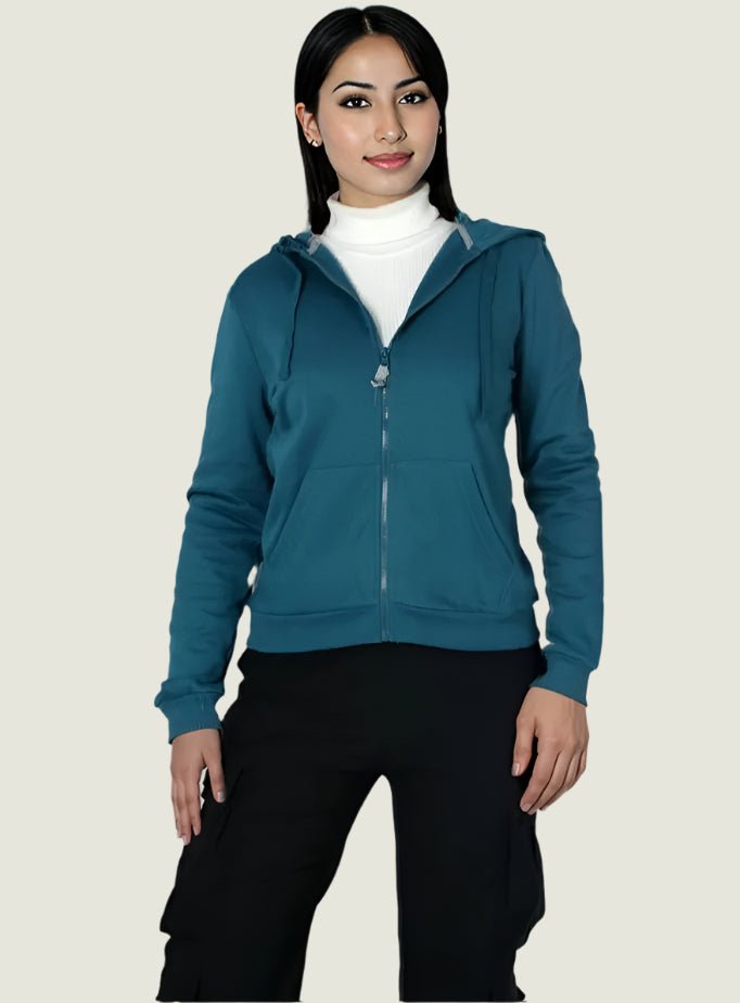 Classic Zip-up  Hoodie With Drawstring Hood