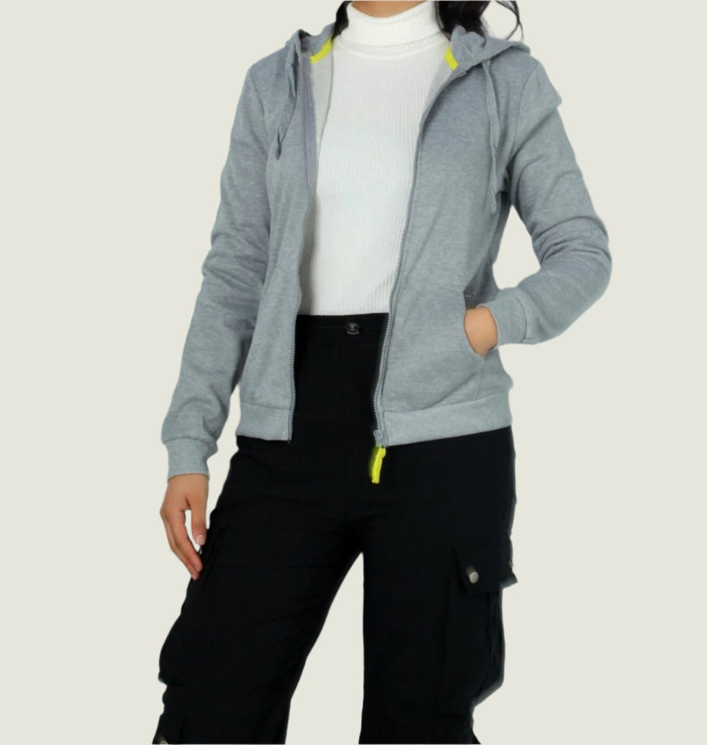 Classic Zip-up  Hoodie With Drawstring Hood