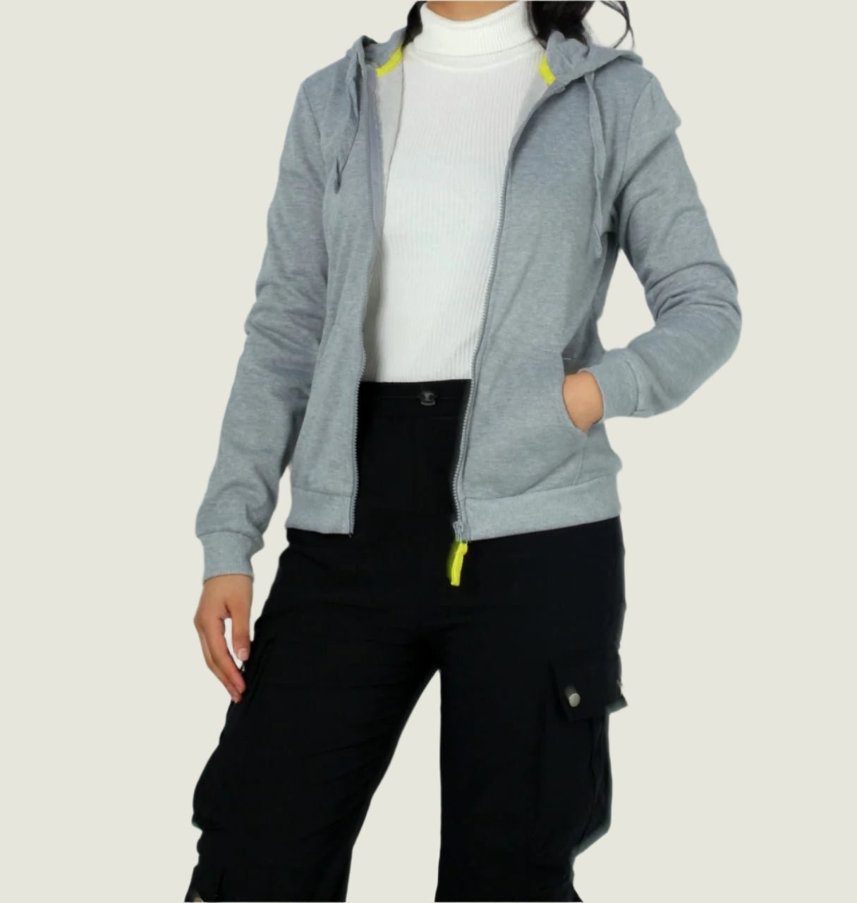 Classic Zip-up  Hoodie With Drawstring Hood