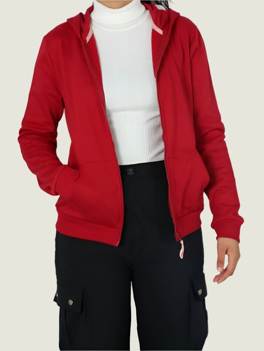Classic Zip-up  Hoodie With Drawstring Hood