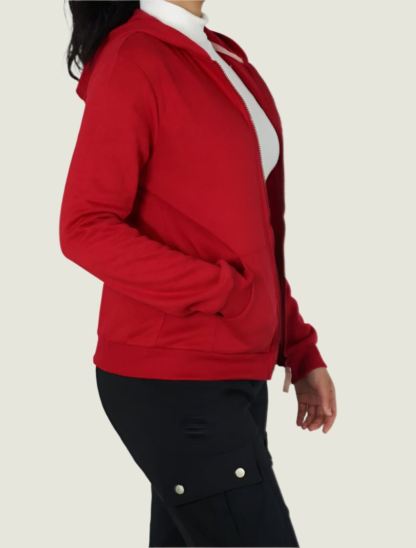 Classic Zip-up  Hoodie With Drawstring Hood