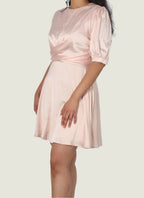 Blush Drape Satin Mini Dress