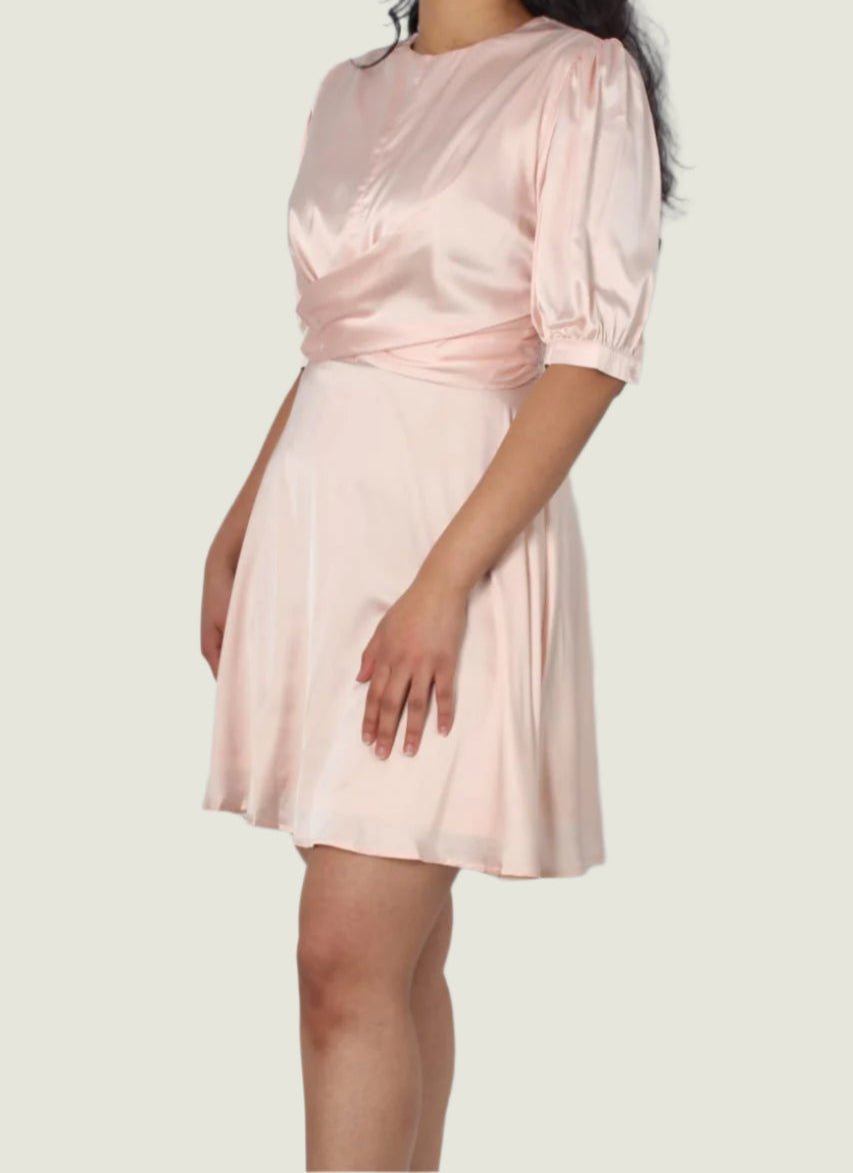 Blush Drape Satin Mini Dress