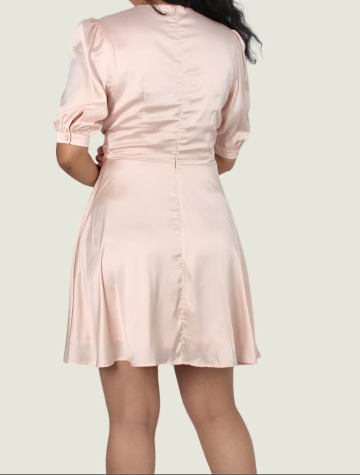 Blush Drape Satin Mini Dress