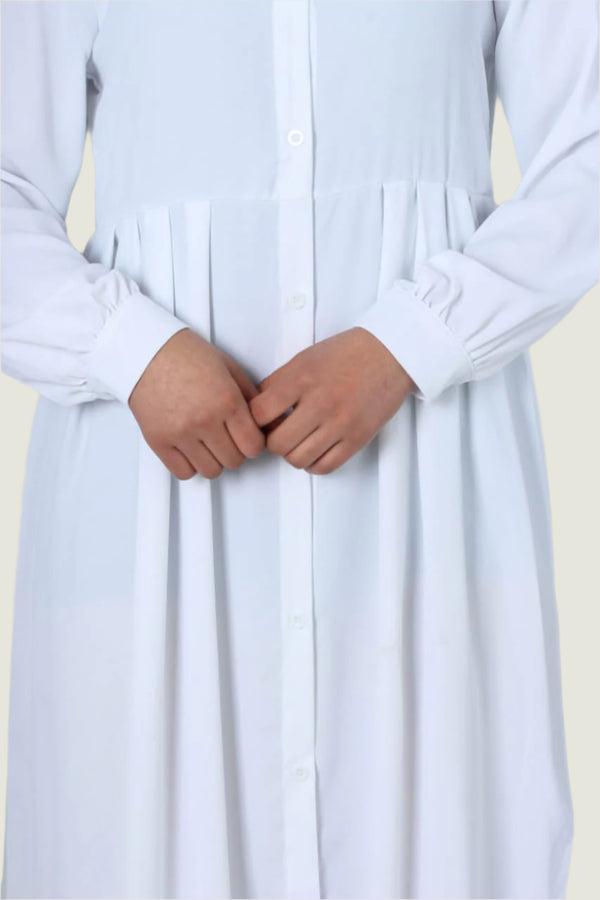 Round Neck Button-Up Maxi Dress – Classic, Elegant & Chic Style