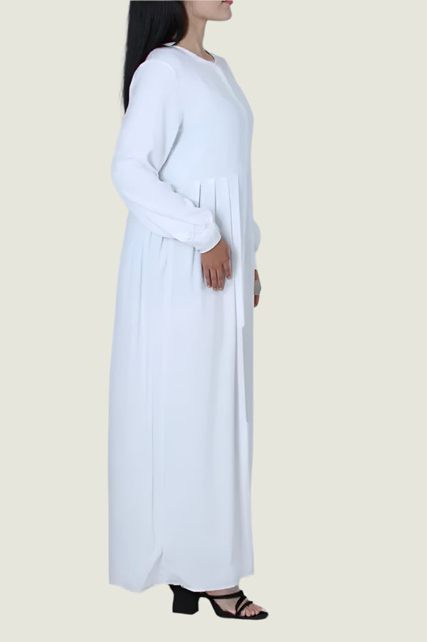 Round Neck Button-Up Maxi Dress – Classic, Elegant & Chic Style