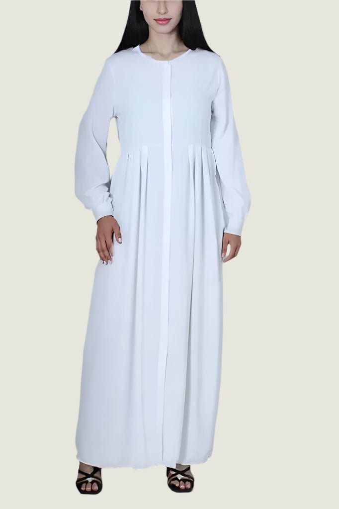 Round Neck Button-Up Maxi Dress – Classic, Elegant & Chic Style