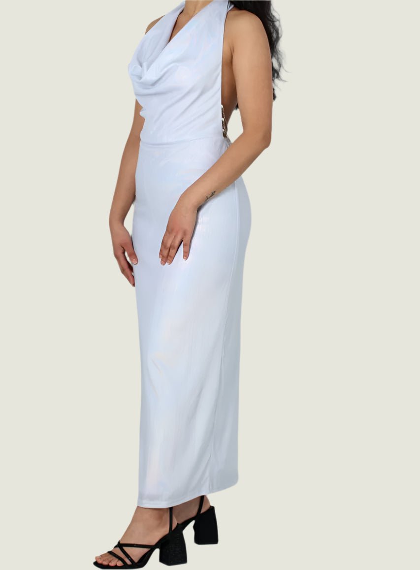 Luna Glow Halter Maxi Dress