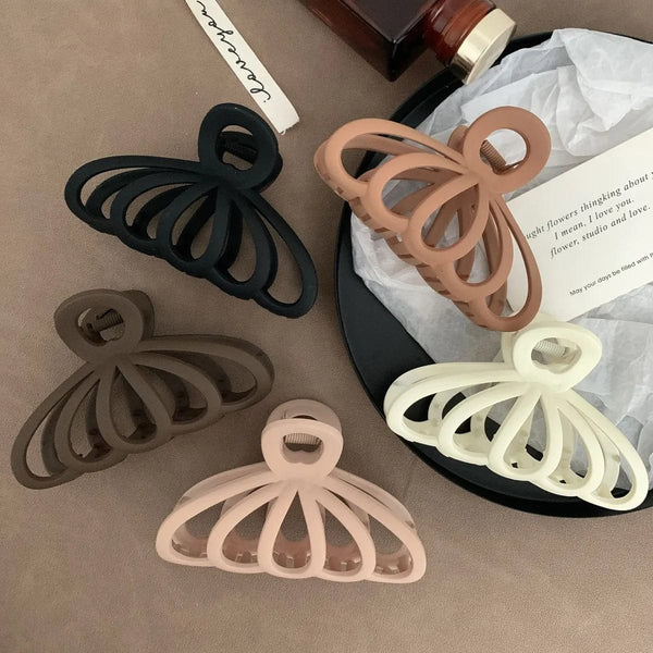 Large Solid Hollow Semi Circle Hair Claw Clip – Non-Slip Grip for Everyday Wear