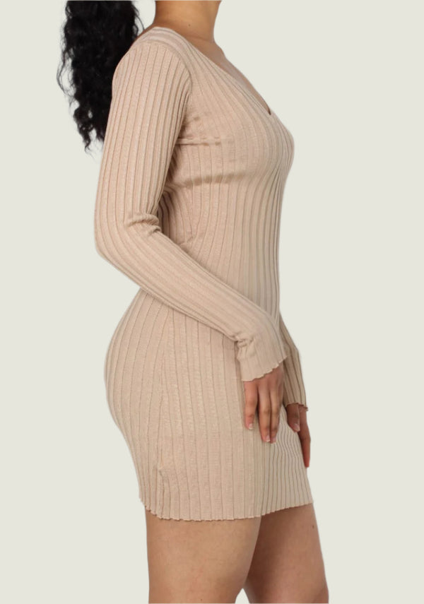 Chic Ribbed Knit Bodycon Dress