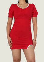 Sporty mini ruched dress