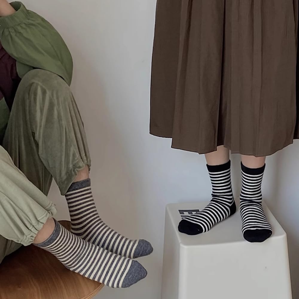Trendy Striped Quarter Socks 3 Pairs