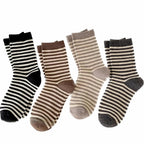 Trendy Striped Quarter Socks 3 Pairs