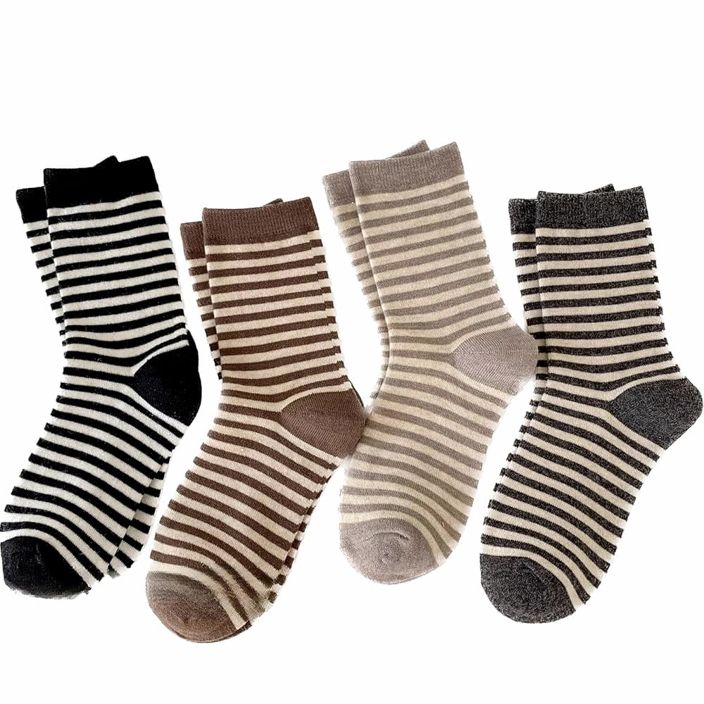 Trendy Striped Quarter Socks 3 Pairs