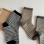 Trendy Striped Quarter Socks 3 Pairs