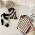 Trendy Striped Quarter Socks 3 Pairs