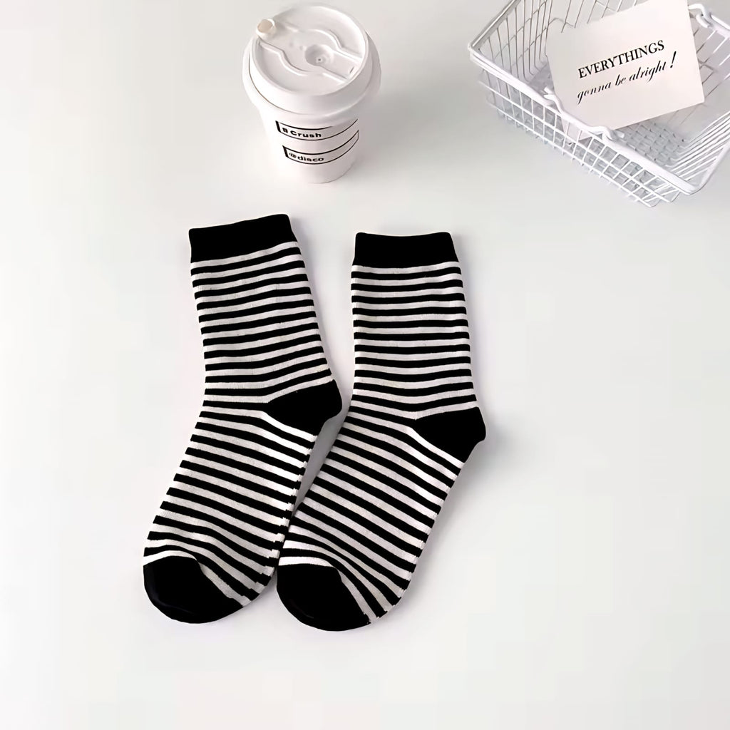 Trendy Striped Quarter Socks 3 Pairs