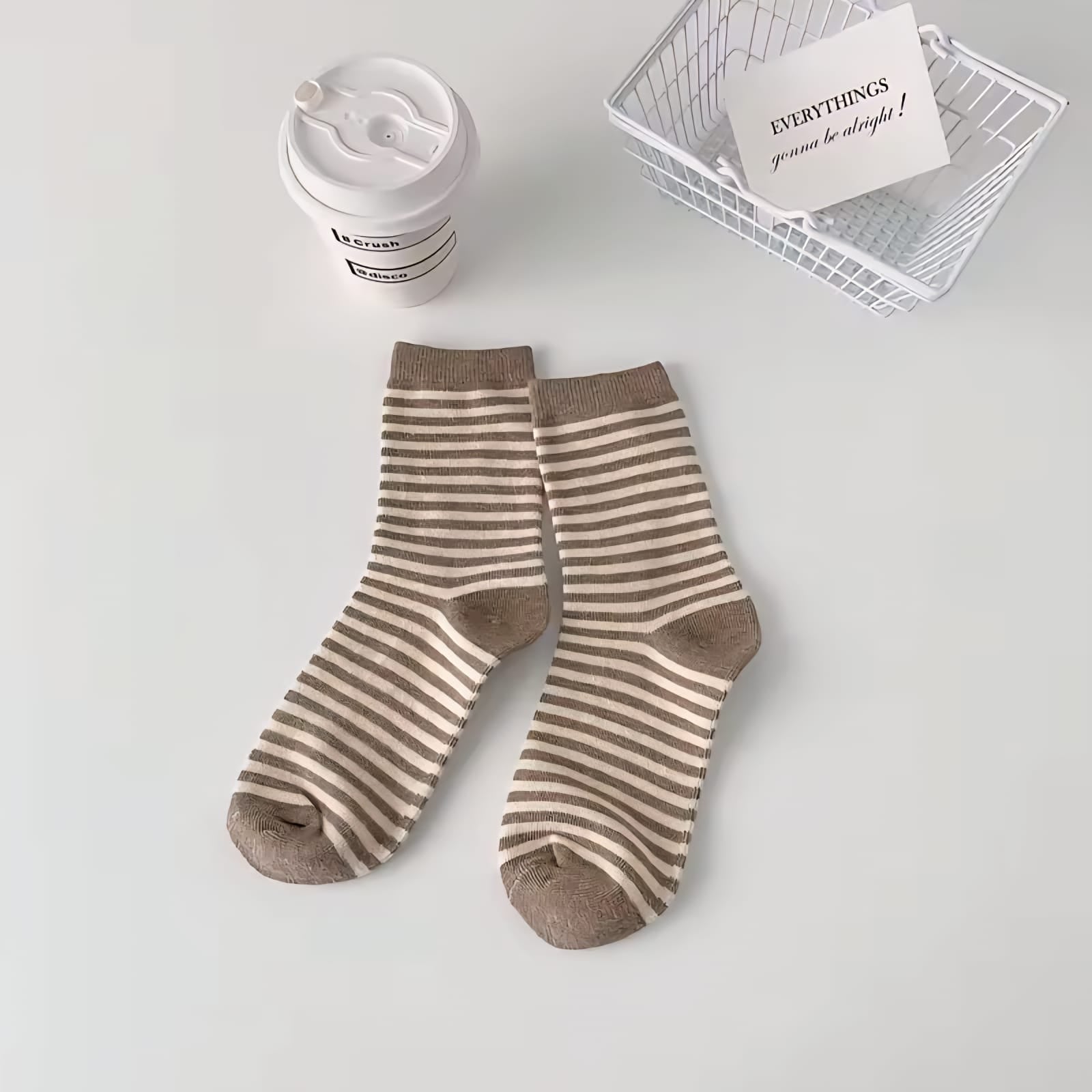 Trendy Striped Quarter Socks 3 Pairs