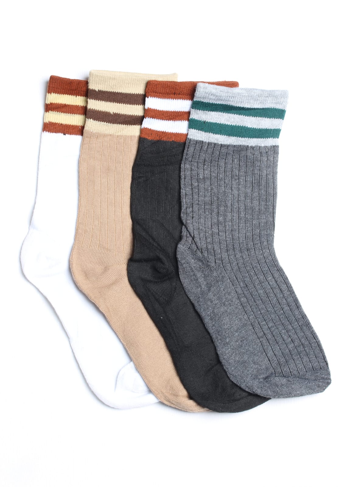 Top Striped Quarter Socks 3 Pairs Set