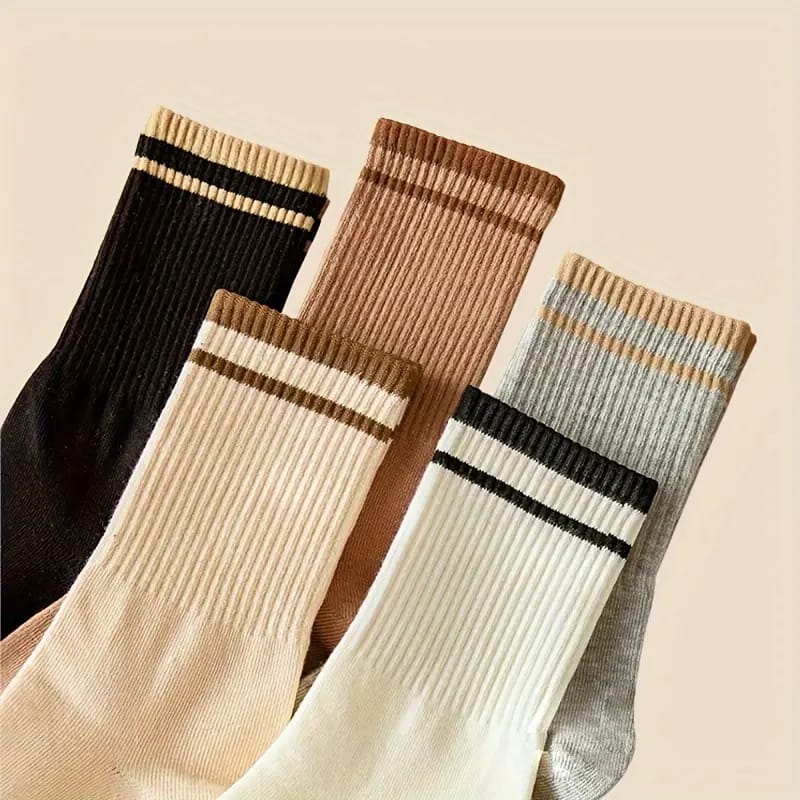 Top Striped Quarter Socks 3 Pair