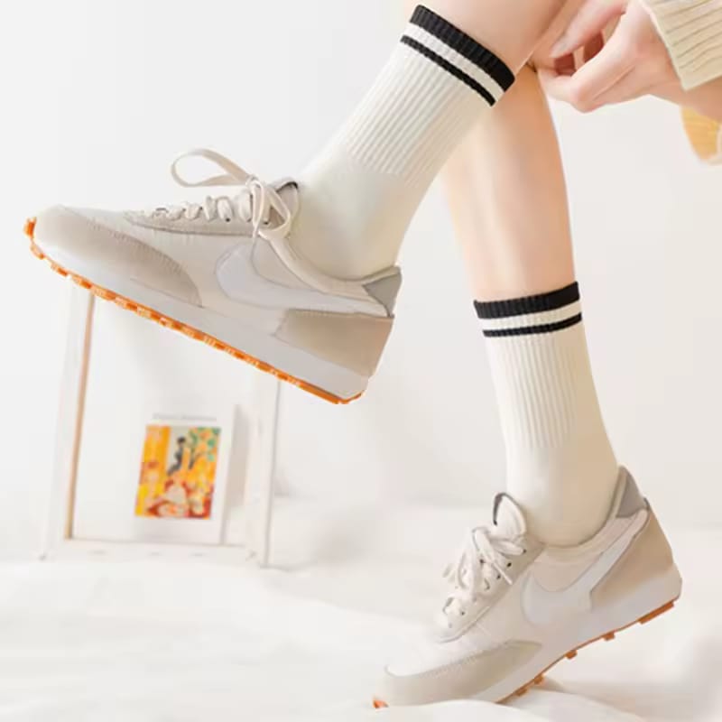 Top Striped Quarter Socks 3 Pair