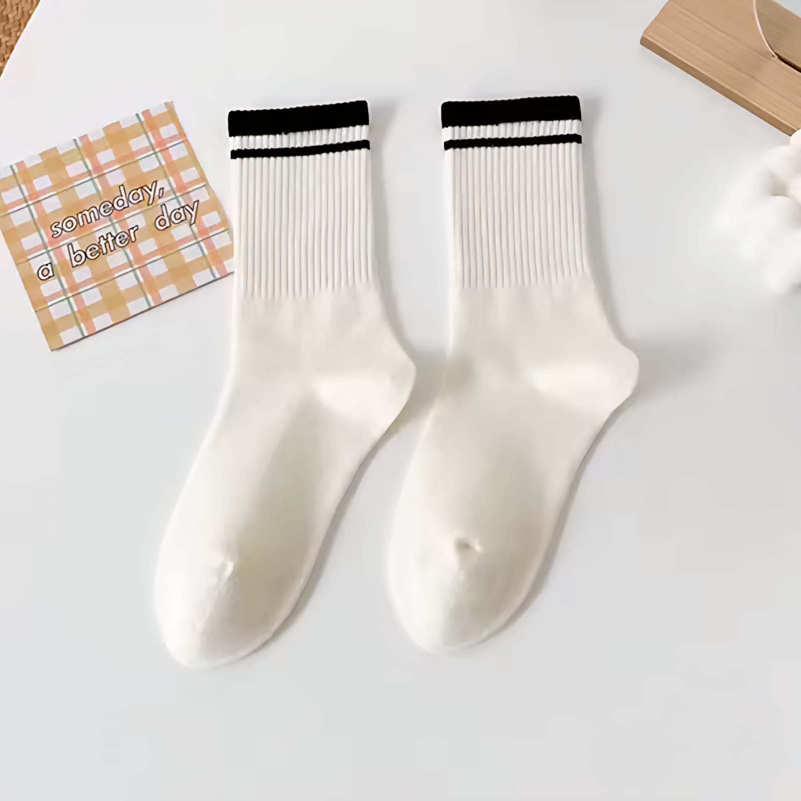 Top Striped Quarter Socks 3 Pair