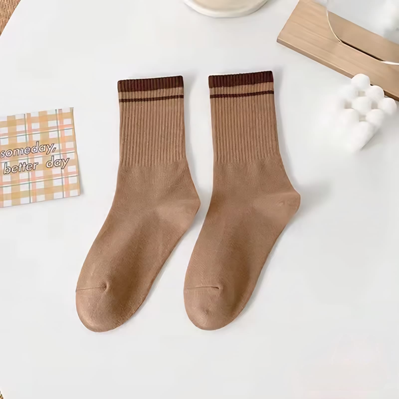 Top Striped Quarter Socks 3 Pair