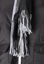 Monochrome Plaid Fringe Scarf – Classic Streetwear Style