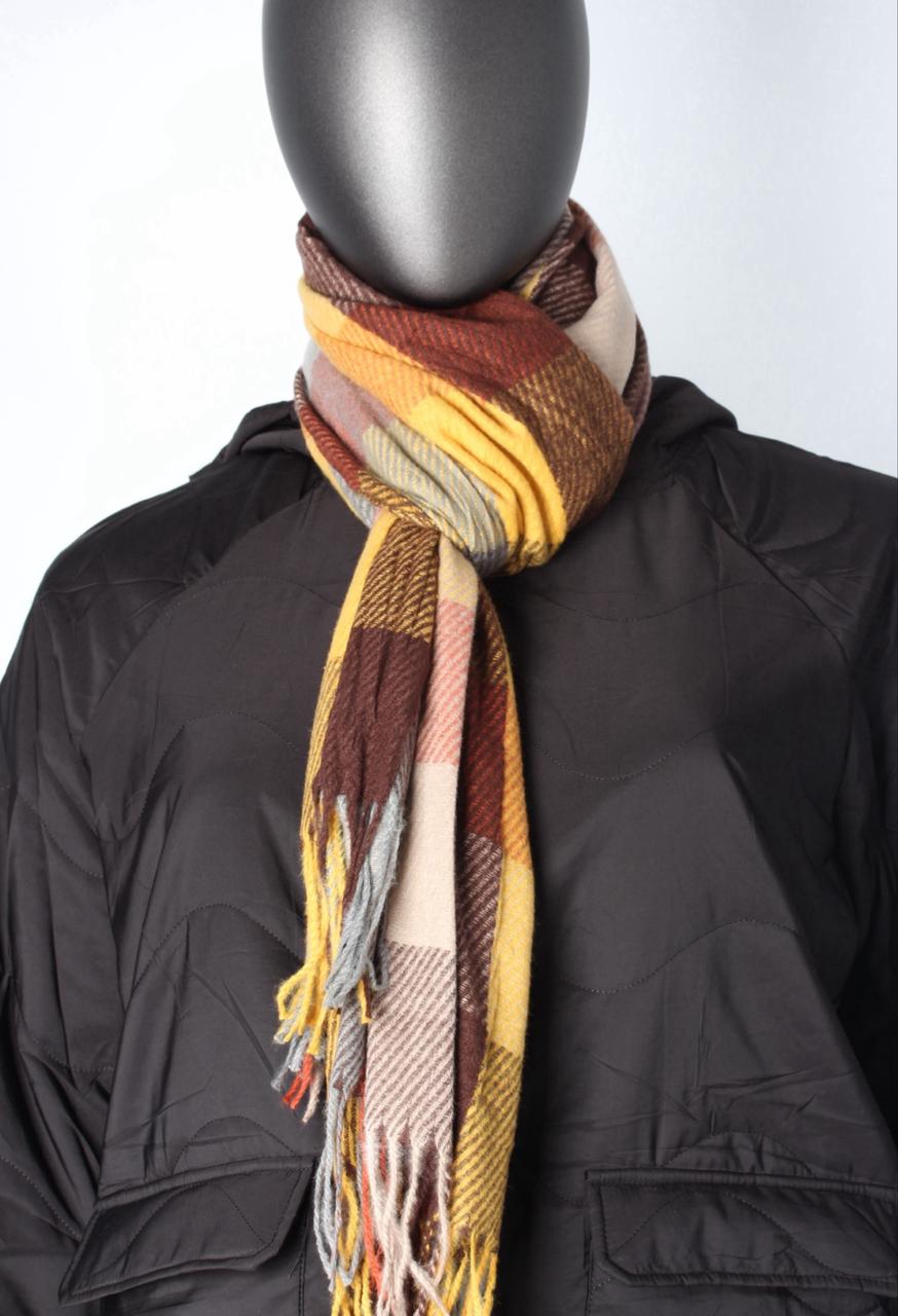 Monochrome Plaid Fringe Scarf – Classic Streetwear Style