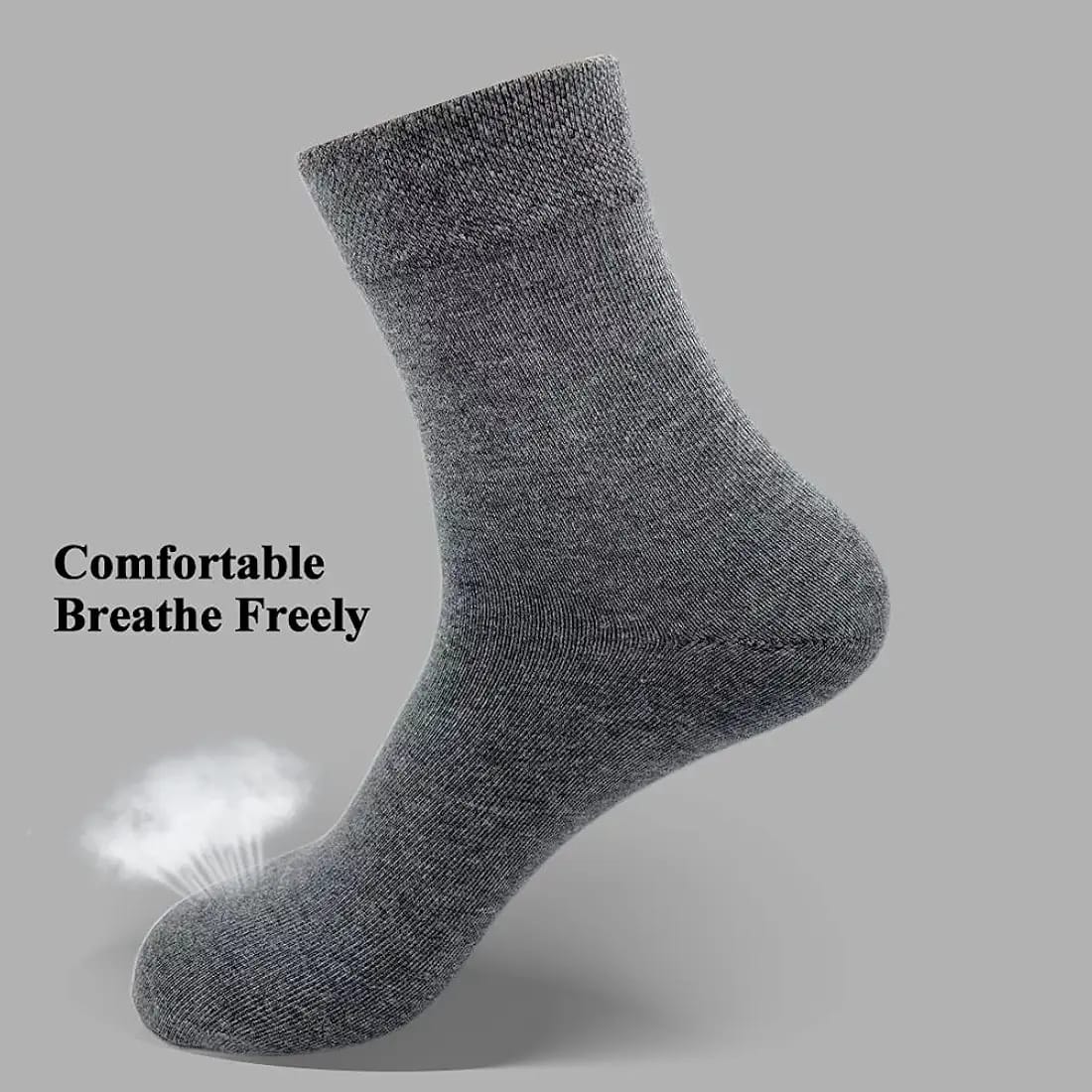 Solid Grey Quarter Length Socks - Comfortable Everyday Wear – 1 Pair
