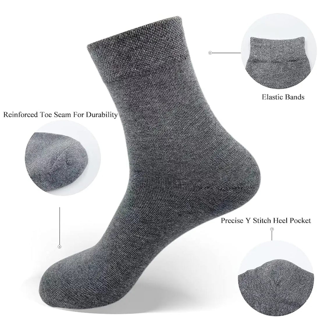 Solid Grey Quarter Length Socks - Comfortable Everyday Wear – 1 Pair
