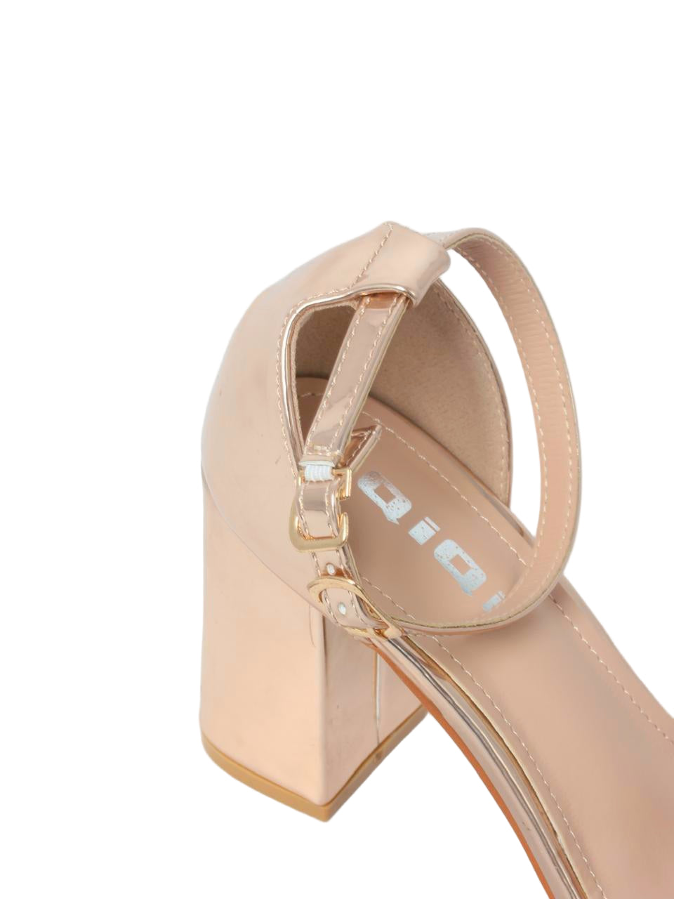 Glossy Rhinestone Strap Block Heels - TX89-066