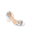 Glossy Rhinestone Strap Block Heels - TX89-066