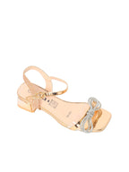 Clear Strap Rhinestone Bow Block Heels - TX89-050