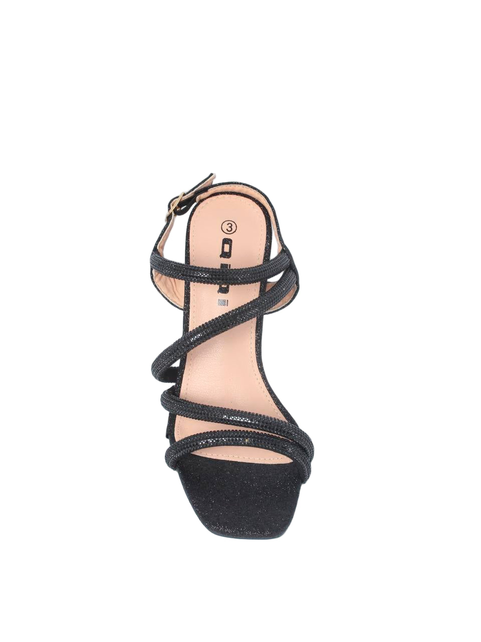 Strappy Block Heel Sandals with Rhinestones TX88-30