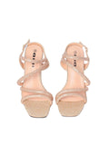 Strappy Block Heel Sandals with Rhinestones TX88-30