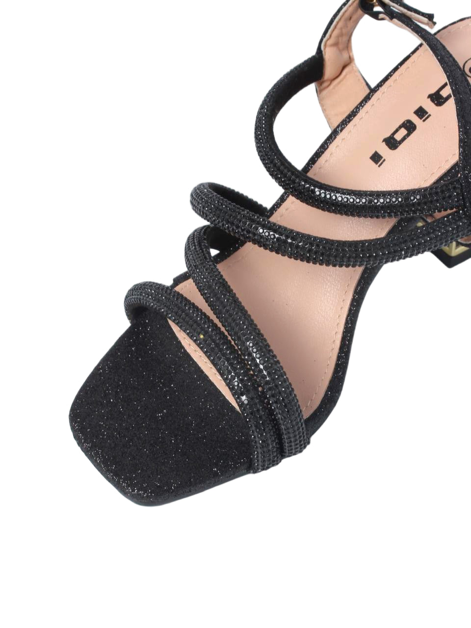 Strappy Block Heel Sandals with Rhinestones TX88-30