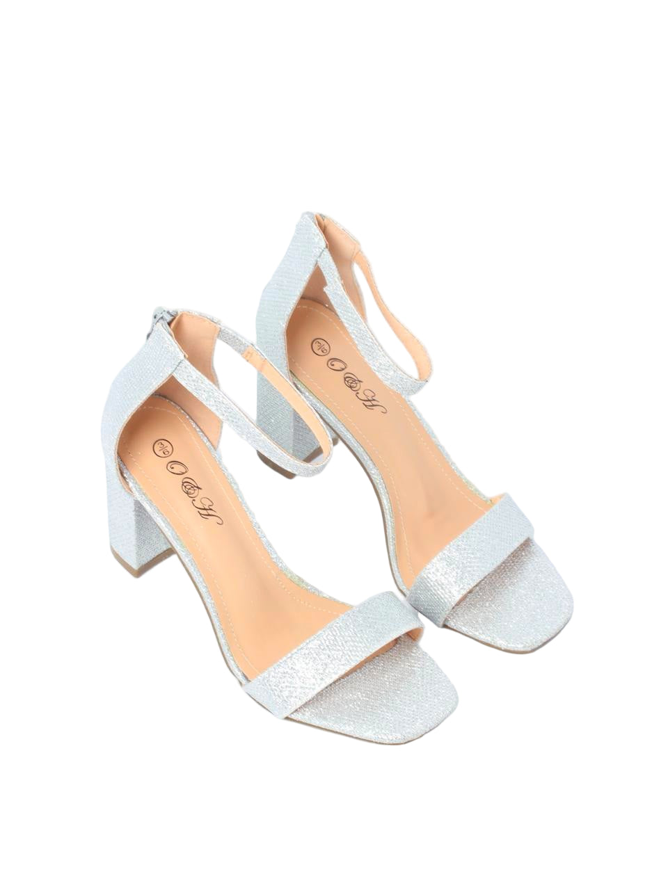 Glitter Block Heel with Ankle Strap Sandal FANTACY-6