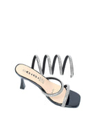 Rhinestone Multi-Strap Slip-On Heels - TX89-049