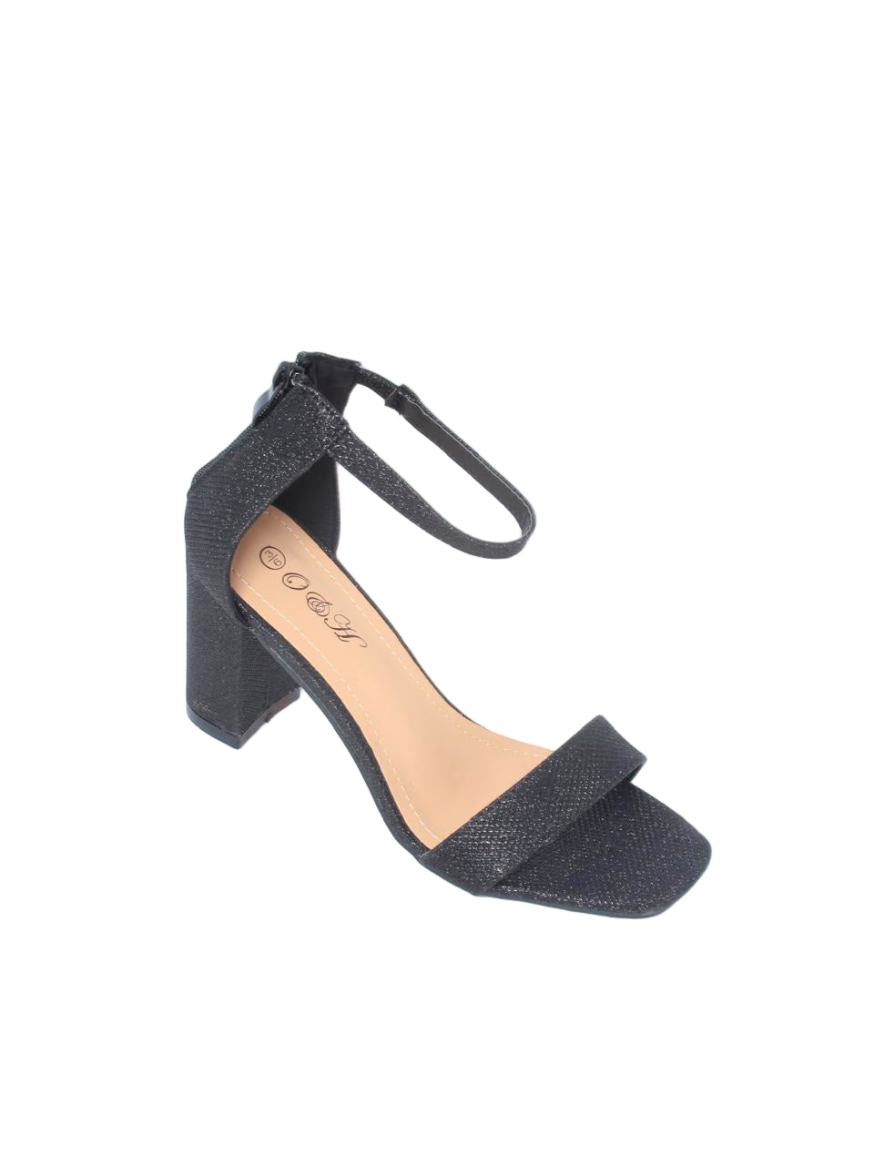 Glitter Block Heel with Ankle Strap Sandal FANTACY-6