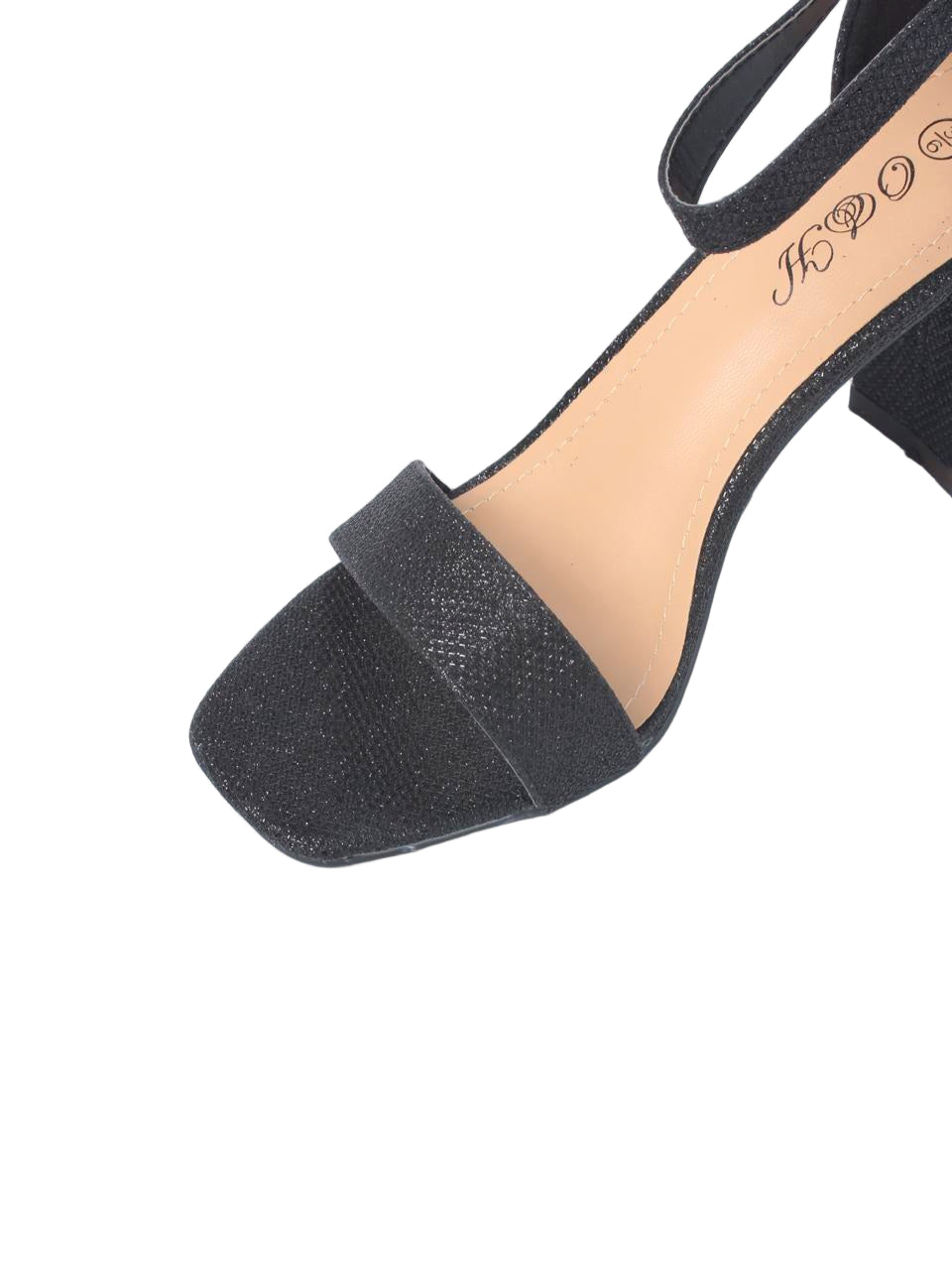 Glitter Block Heel with Ankle Strap Sandal FANTACY-6