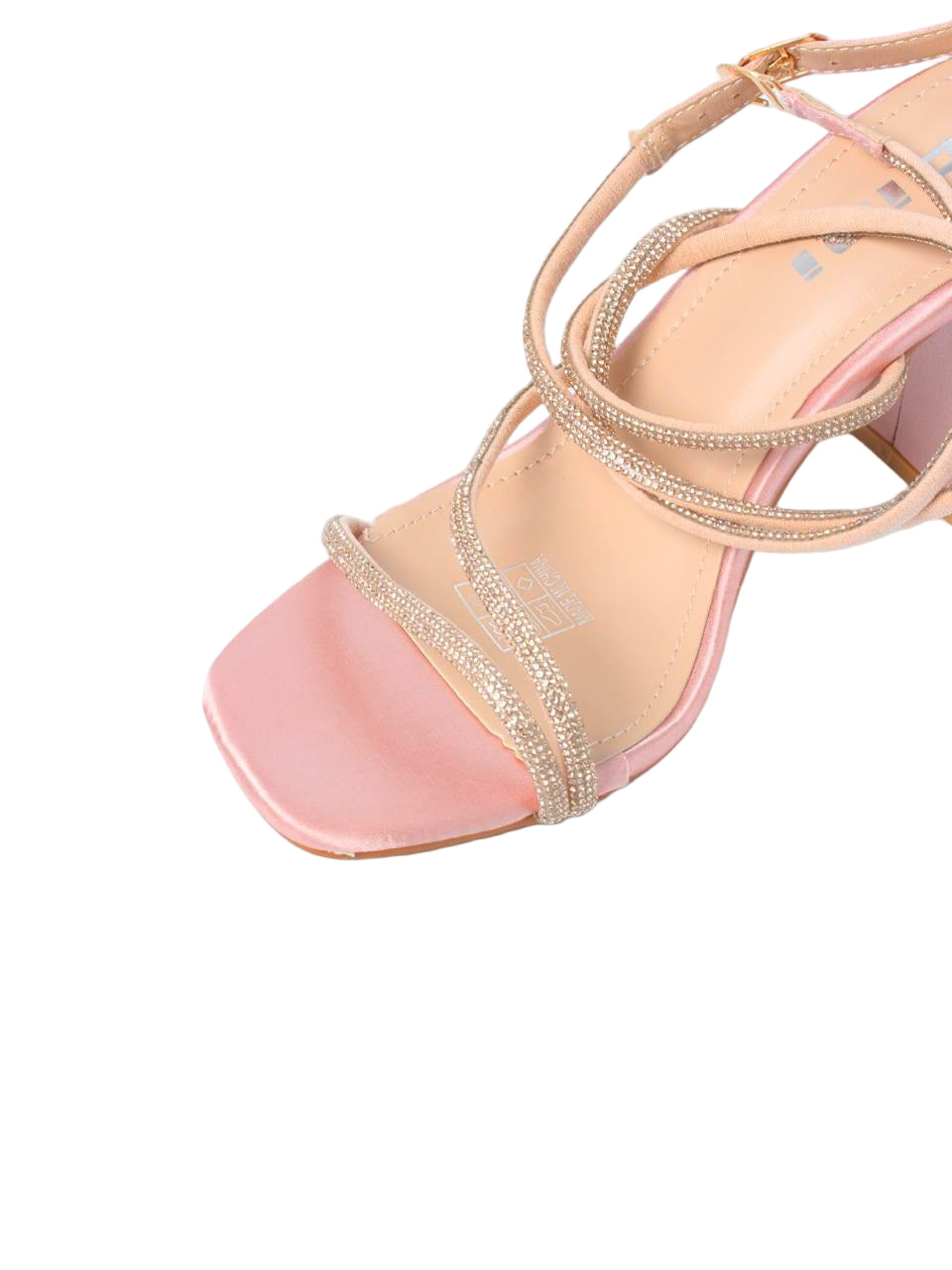 Multi-Strap Rhinestone Block Heels - TX89-067