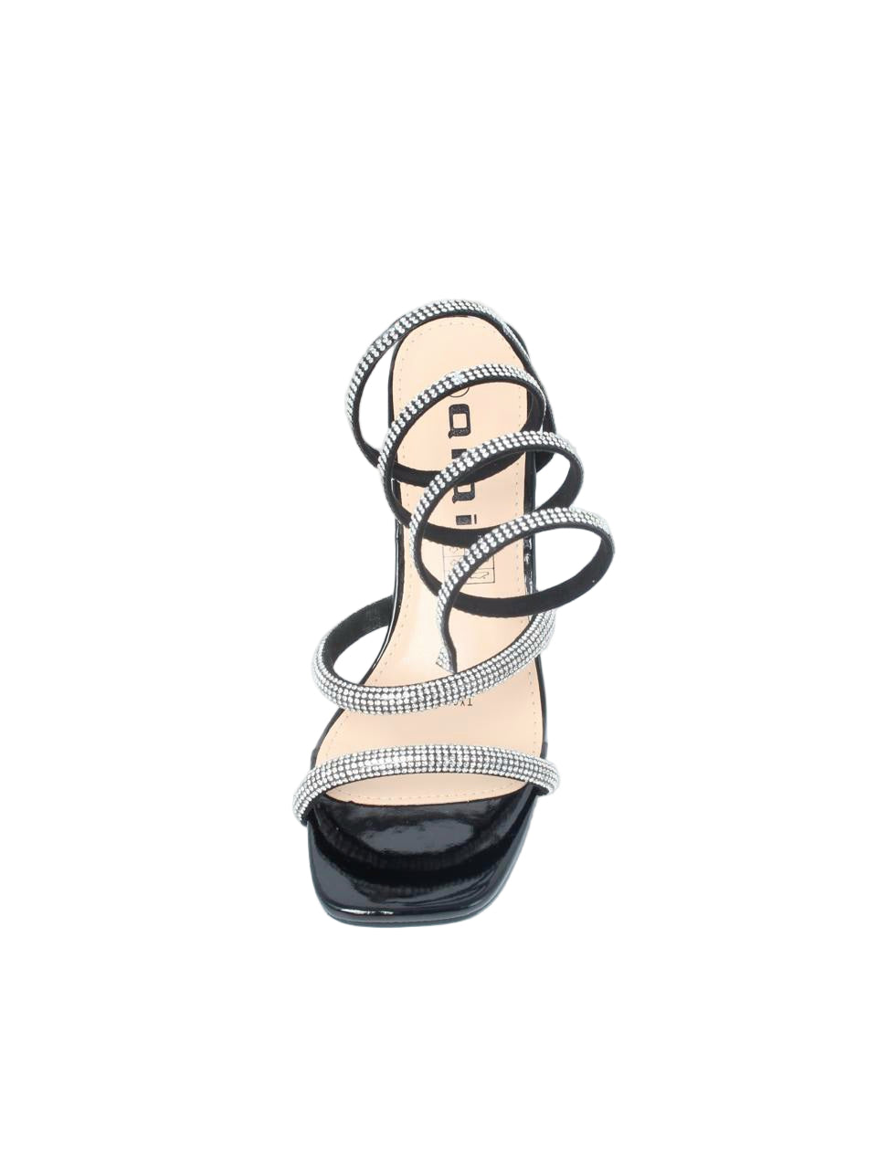 Rhinestone Multi-Strap Slip-On Heels - TX89-049